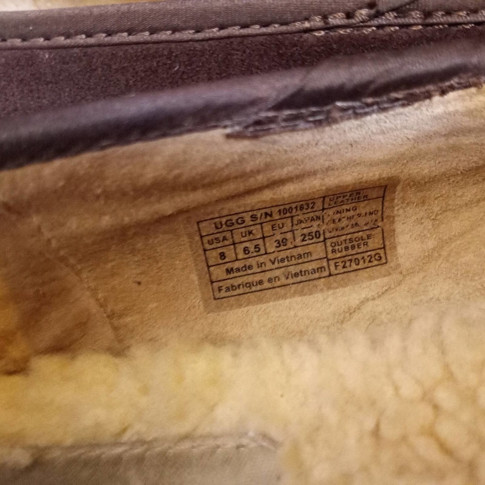 UGG Brown Suede Shearling Lined Flats - Picture 4 of 8